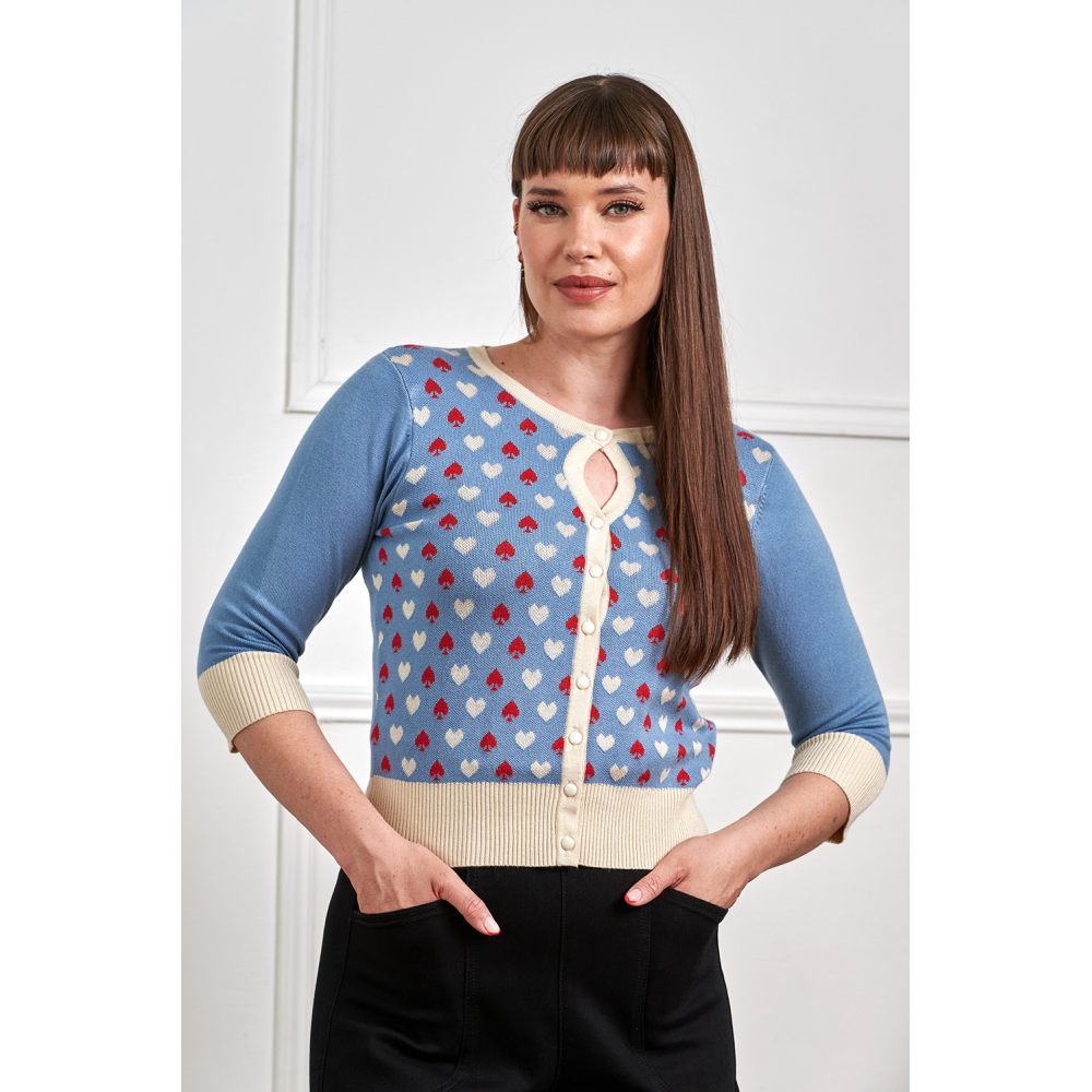 Banned - Ruby Spade Cardigan - Bleu